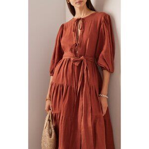 Moda Operandi Fil De Vie Linen Midi Dress